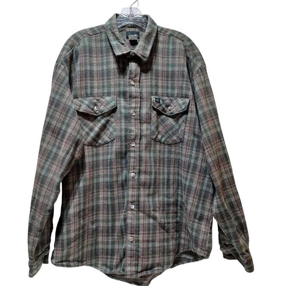 Codet Mens Plaid Flannel Shirt XL Cotton Made in USA Heritage Workwear Gorpcore